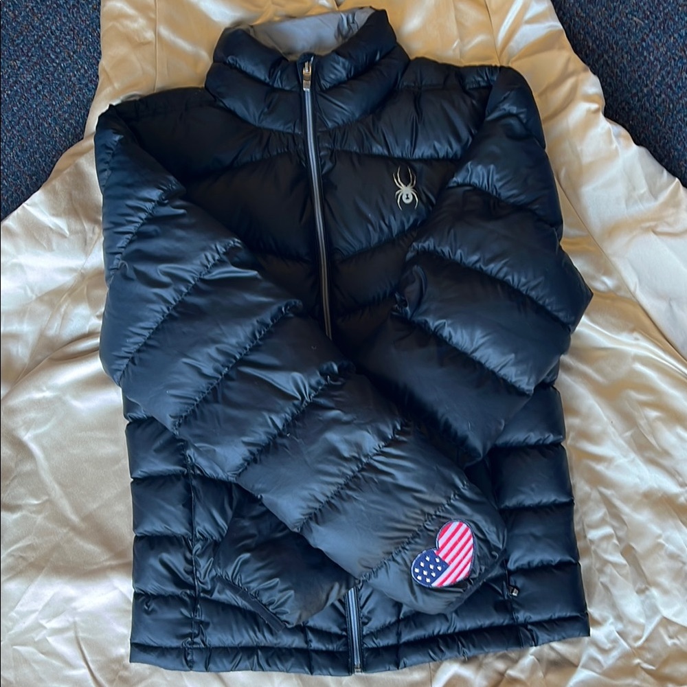 Spyder black Puffer Jacket with Logo